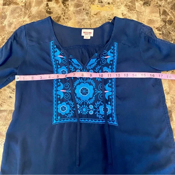 Mossimo dark blue peasant blouse size S - Picture 10 of 10
